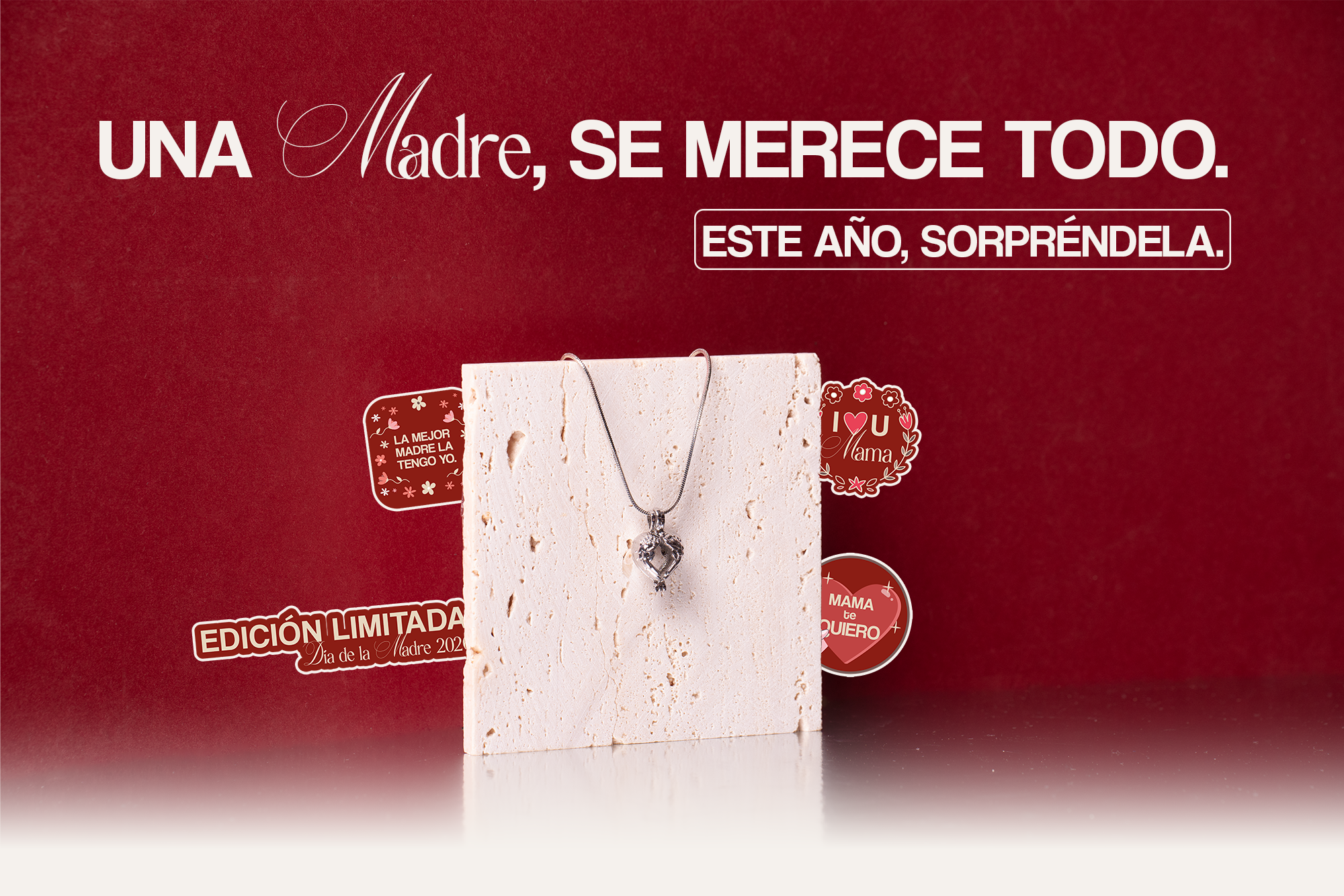 Pack Día de la Madre edición limitada - collar con perla natural sorpresa y rosa natural