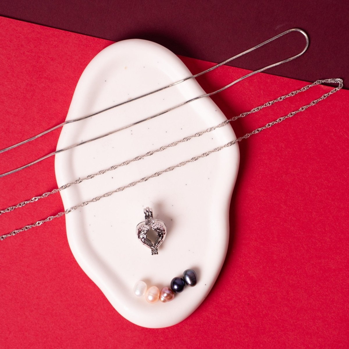 Collar con perla natural Experiencia Capped Heart - regalo con significado para mujer