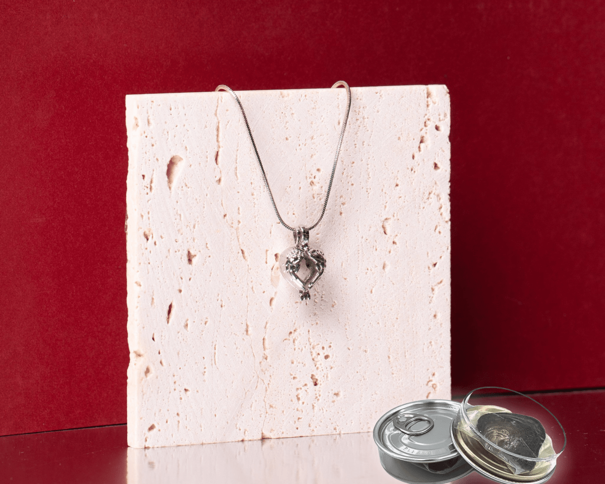 Collar con perla natural Experiencia Capped Heart - regalo con significado para mujer