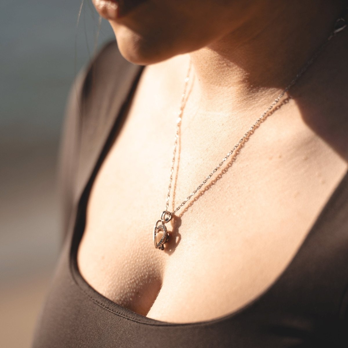 Collar con perla natural sorpresa Experiencia Diamond Heart - regalo original mujer